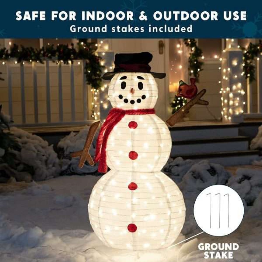 * Joiedomi 160 Led 3D Collapsible Snowman Yard Decoration Lighted | Christmas Outdoor Decor