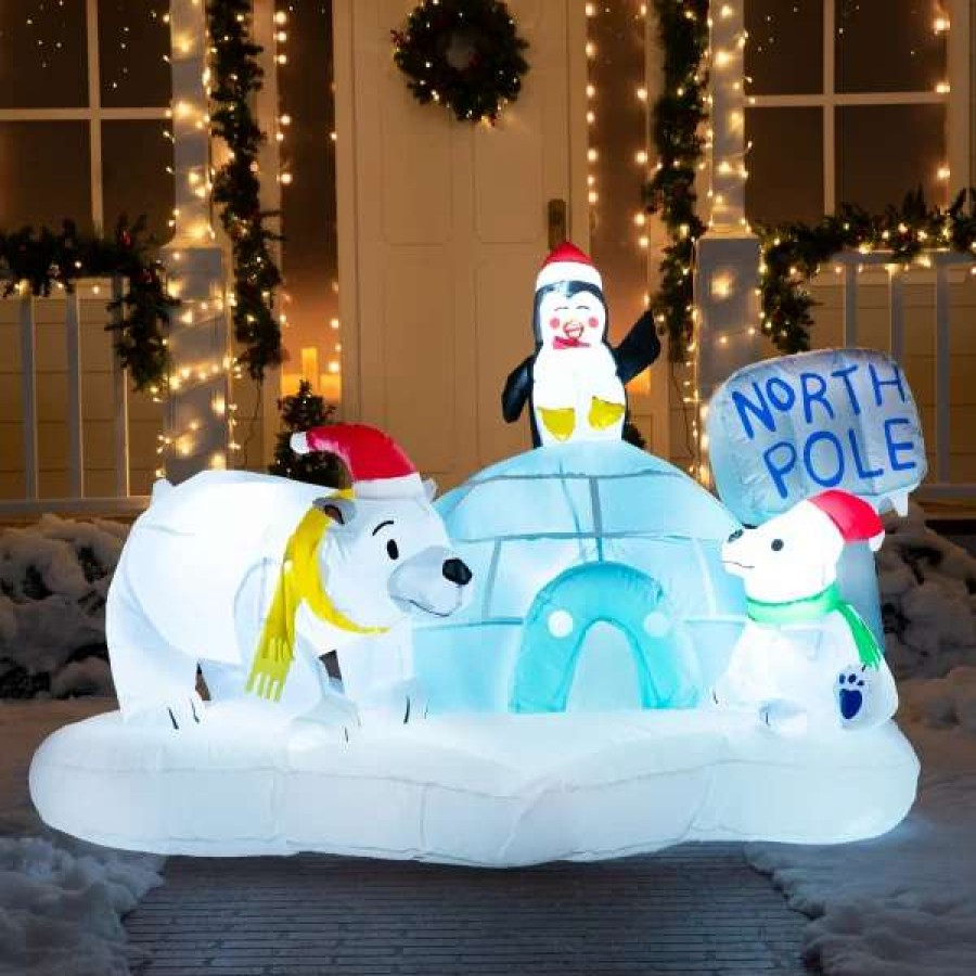 * Joiedomi 6Ft Inflatable Led North Pole With Polar Bears | Christmas Inflatables