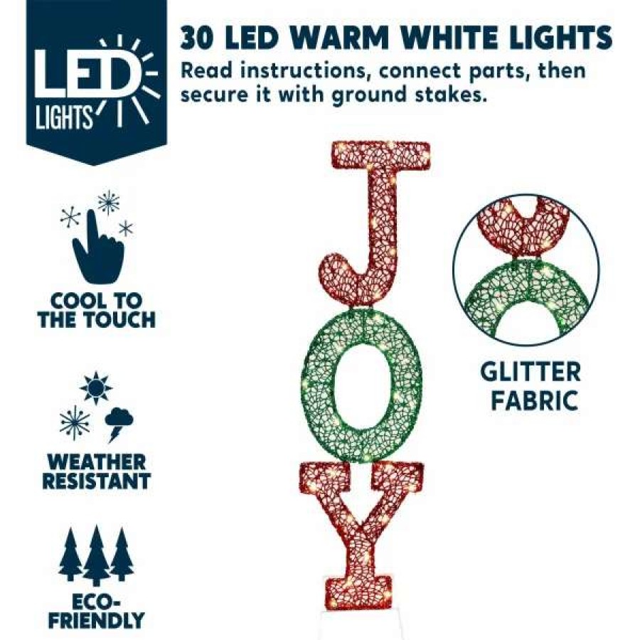 * Joiedomi 4Ft 30 Led Yard Lights Stacked Joy Letters | Christmas Outdoor Decor