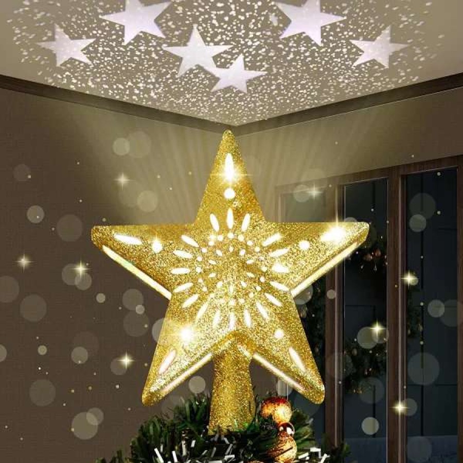 * Joiedomi Yellow Led Star Christmas Tree Topper | Christmas Tree Decorations