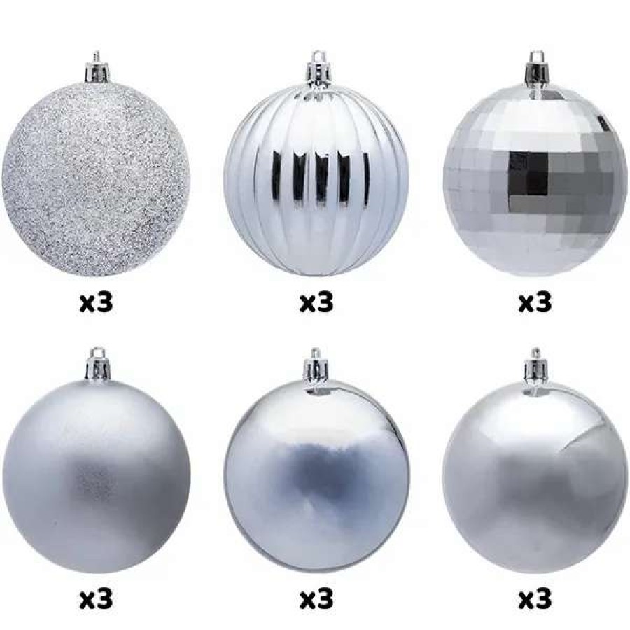 * Joiedomi 18Pcs Baby Silver Christmas Ball Ornaments | Christmas Ornaments