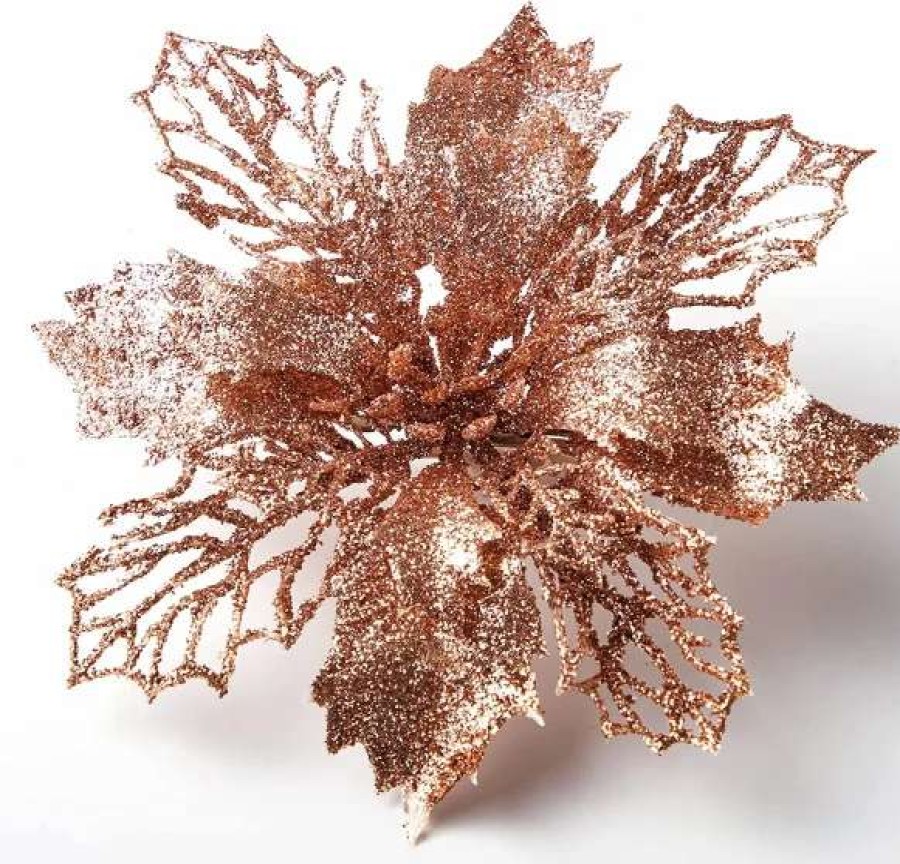 * Joiedomi 24Pcs Rose Gold Christmas Poinsettia Flower Decorations | Christmas Ornaments