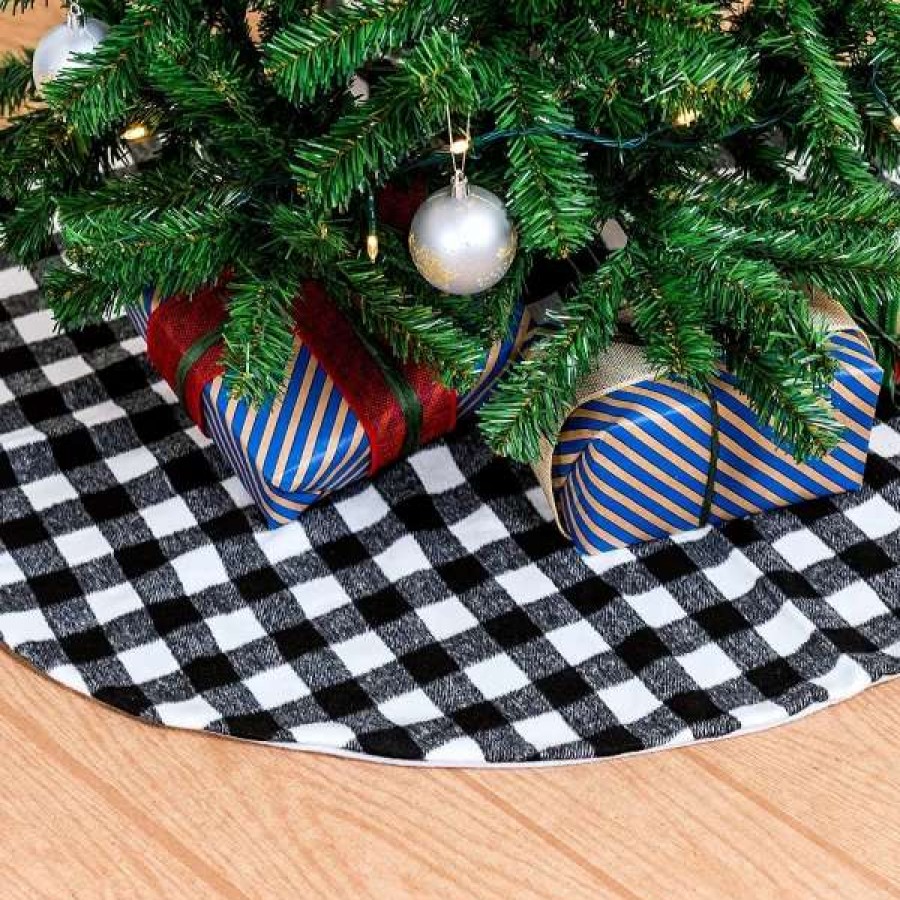 * Joiedomi Buffalo Plaid Christmas Tree Skirt 36In | Christmas Tree Decorations