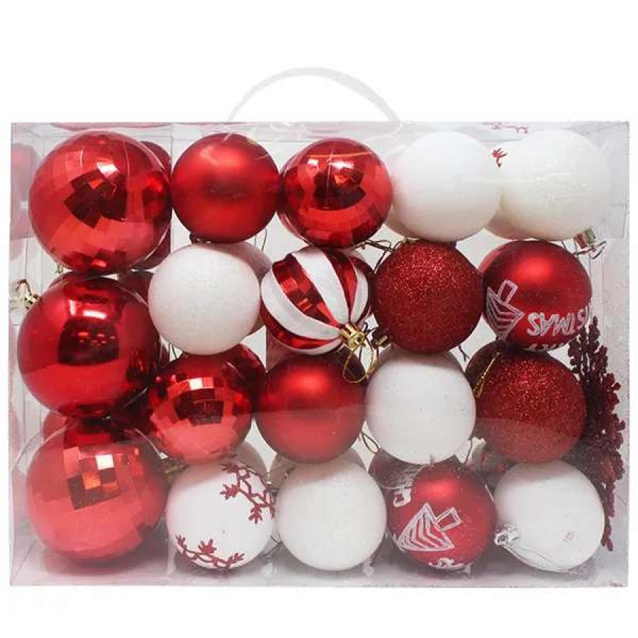 * Joiedomi 50Pcs Red And White Shatterproof Christmas Ornaments | Christmas Ornaments