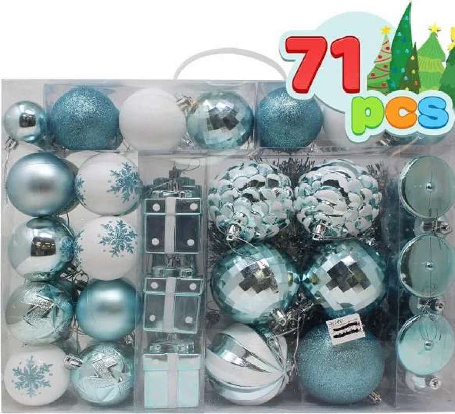 * Joiedomi 71Pcs Blue And White Assorted Christmas Ornaments | Christmas Ornaments