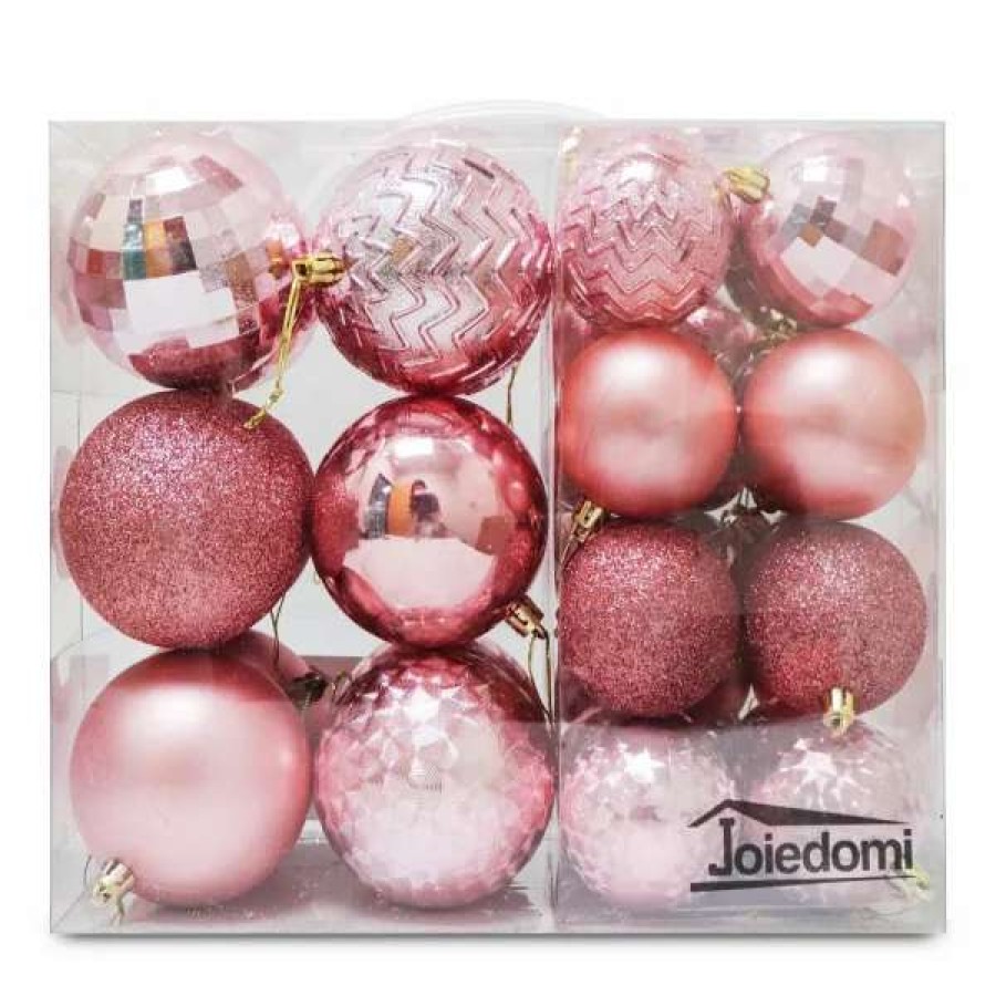 * Joiedomi 46 Pcs Assorted Size Rose Gold Christmas Ball Ornaments | Christmas Ornaments