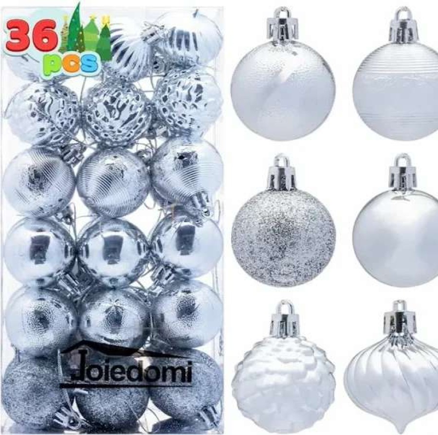 * Joiedomi 36Pcs Silver Christmas Balls Shatterproof 1.57In | Christmas Ornaments