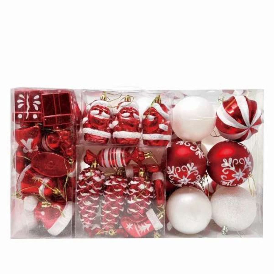 * Joiedomi 81Pcs Red And White Christmas Ball Ornaments | Christmas Ornaments