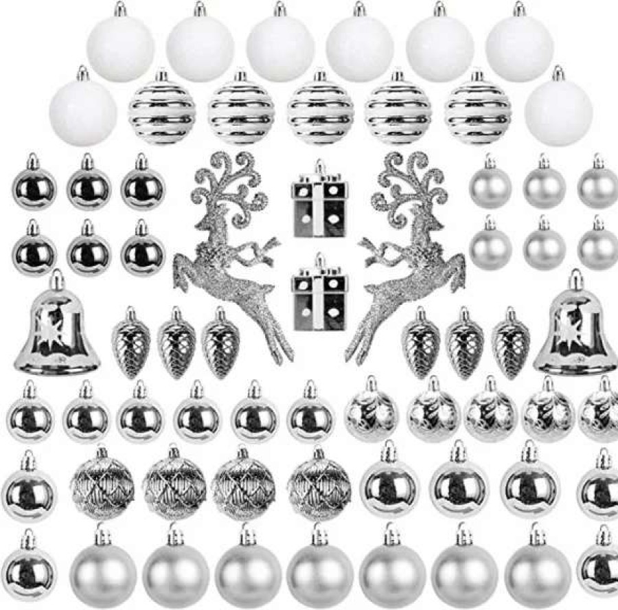 * Joiedomi 66Pcs White And Silver Christmas Ornaments | Christmas Ornaments