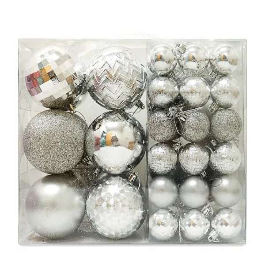 * Joiedomi 46Pcs Assorted Size Silver Christmas Ball Ornaments | Christmas Ornaments