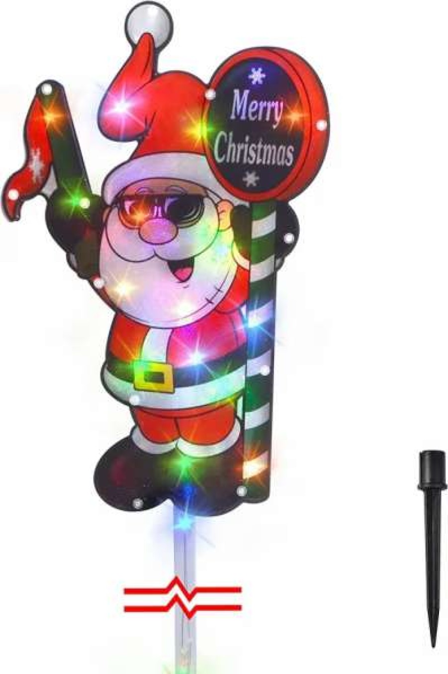 * Joyin Tall Christmas Lighted Santa Claus With Merry Christmas Sign 25In | Christmas Outdoor Decor