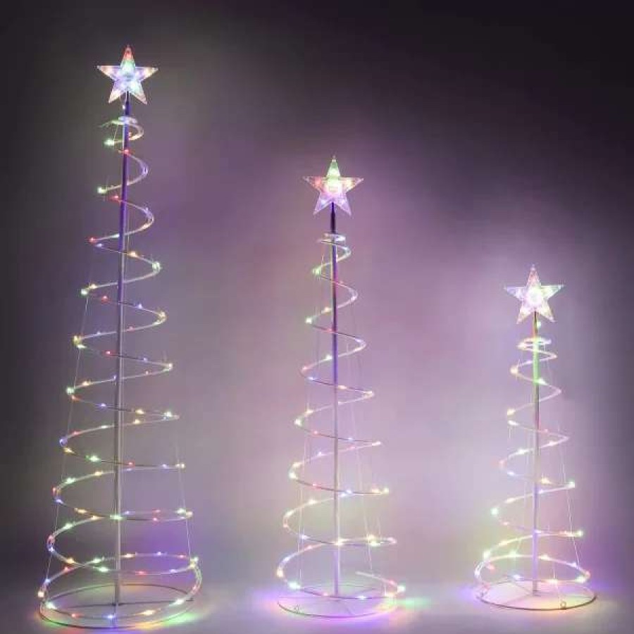 * Joiedomi 3Pcs Lighted Spiral Christmas Tree Set Led Warm White | Christmas Outdoor Decor