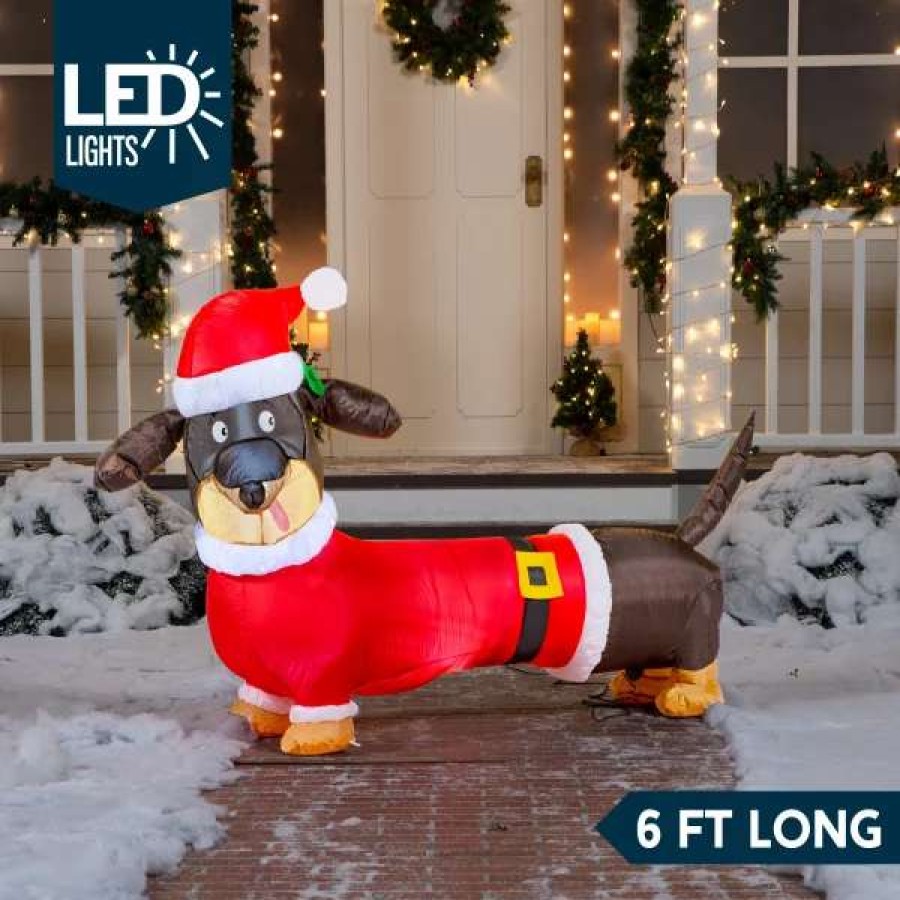 * Joiedomi 5Ft Long Dachshund Blow Up Christmas Decoration | Christmas Inflatables