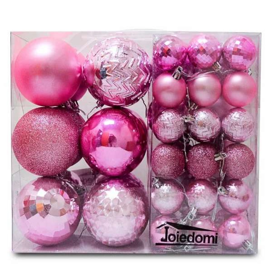 * Joiedomi 46Pcs Assorted Size Light Pink Christmas Ball Ornaments | Christmas Ornaments