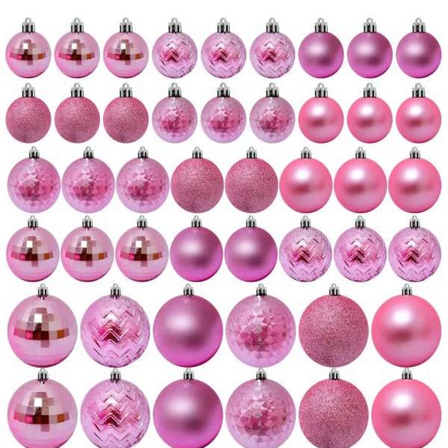 * Joiedomi 46Pcs Assorted Size Light Pink Christmas Ball Ornaments | Christmas Ornaments