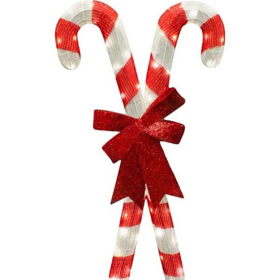 * Joiedomi 2.8Ft Tinsel Candy Canes Christmas Led Yard Light | Christmas Outdoor Decor