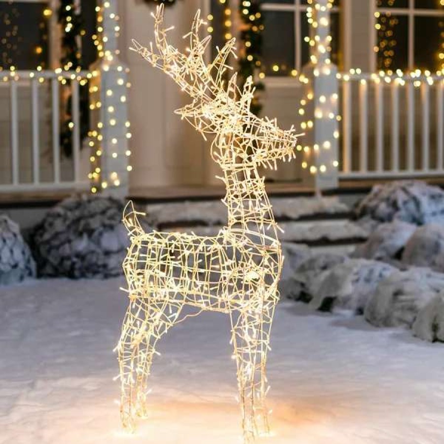 * Joiedomi 480 Led Warm White Wire Frame Reindeer 4.5Ft | Christmas Outdoor Decor