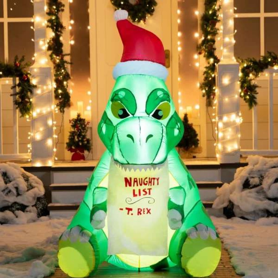 * Joiedomi 5Ft Inflatable Sitting Dinosaur Christmas Decoration | Christmas Inflatables