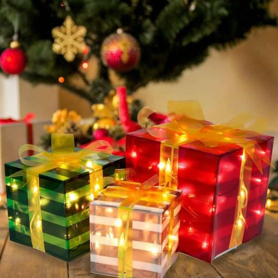 * Joiedomi 3Pcs Decorative Pvc Christmas Light Box | Christmas Indoor Decor