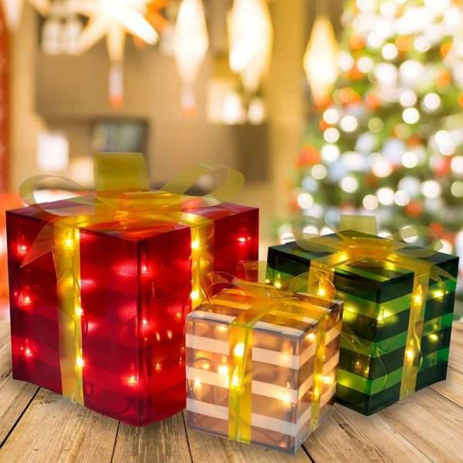 * Joiedomi 3Pcs Decorative Pvc Christmas Light Box | Christmas Indoor Decor