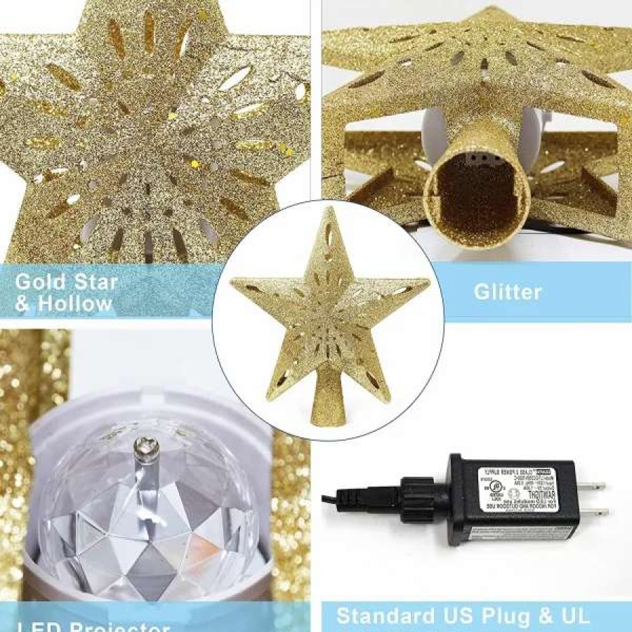 * Joiedomi Gold Led Star Christmas Tree Topper | Christmas Tree Decorations