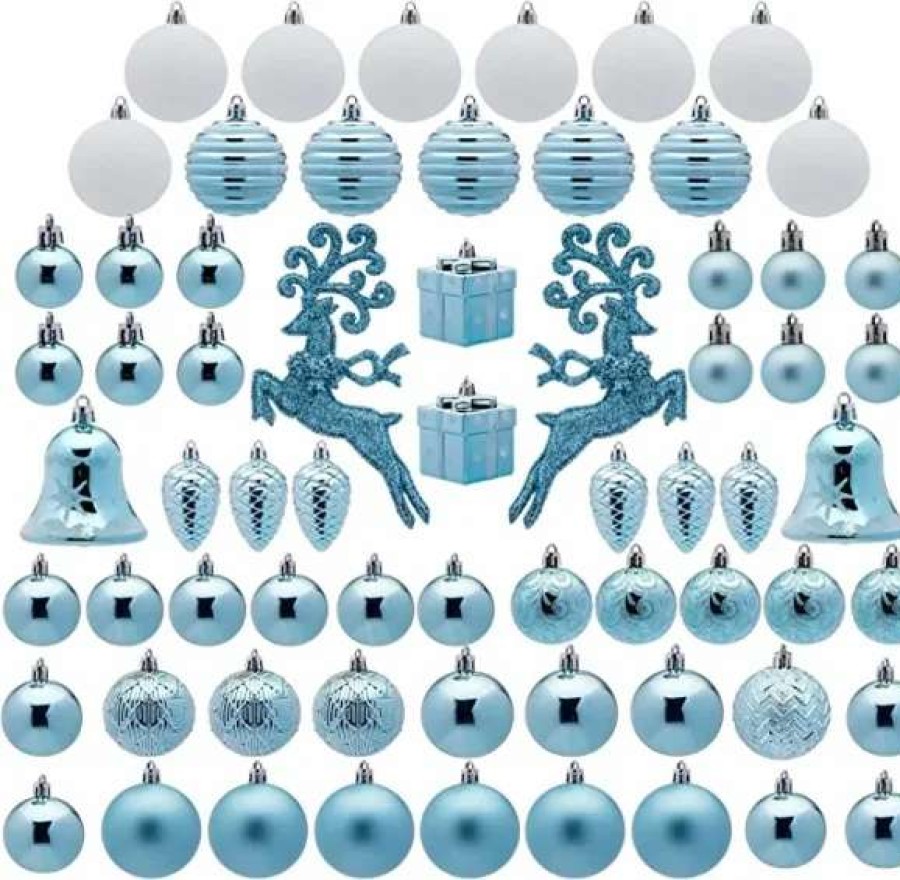 * Joiedomi 67Pcs Baby Blue & White Shatterproof Christmas Ornaments | Christmas Ornaments