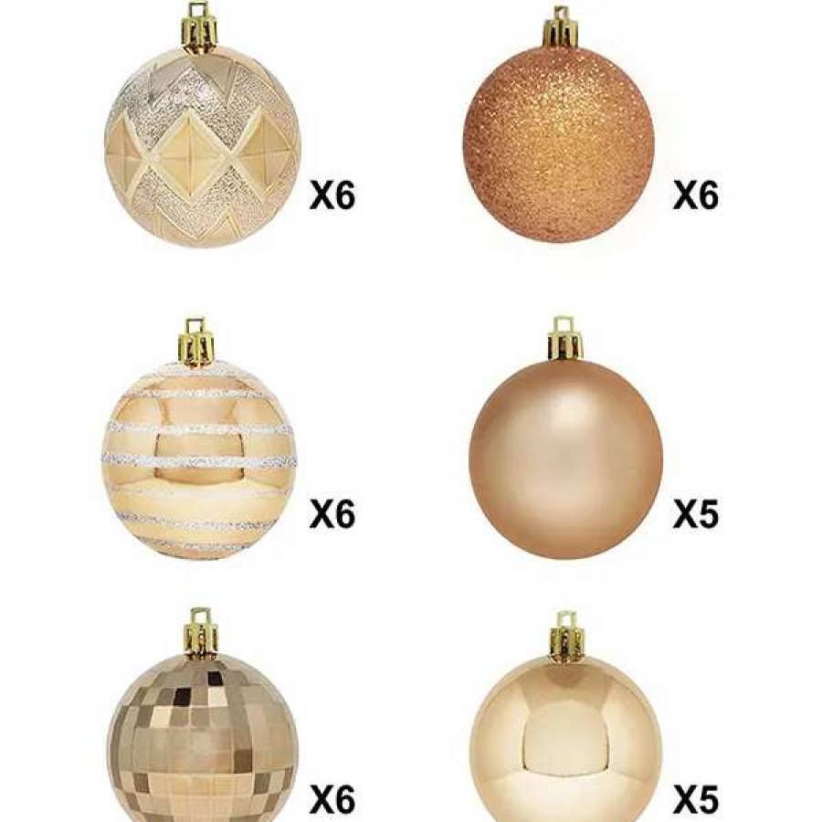 * Joiedomi 34Pcs Champagne Christmas Ball Ornaments 2.36In | Christmas Ornaments