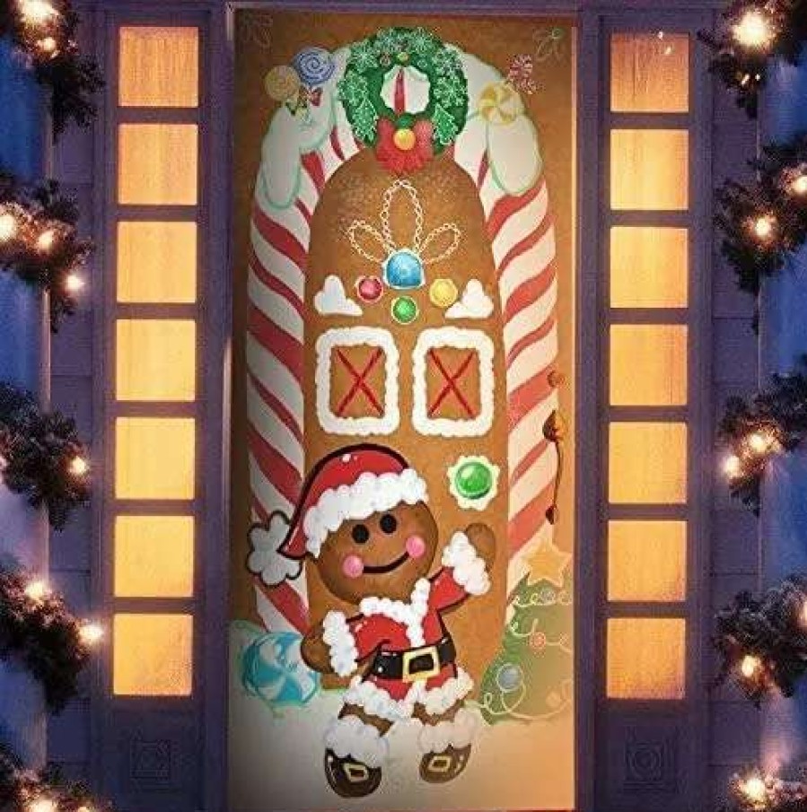 * Joyin 3Pcs Gingerbread House Door Cover Decoration | Christmas Indoor Decor