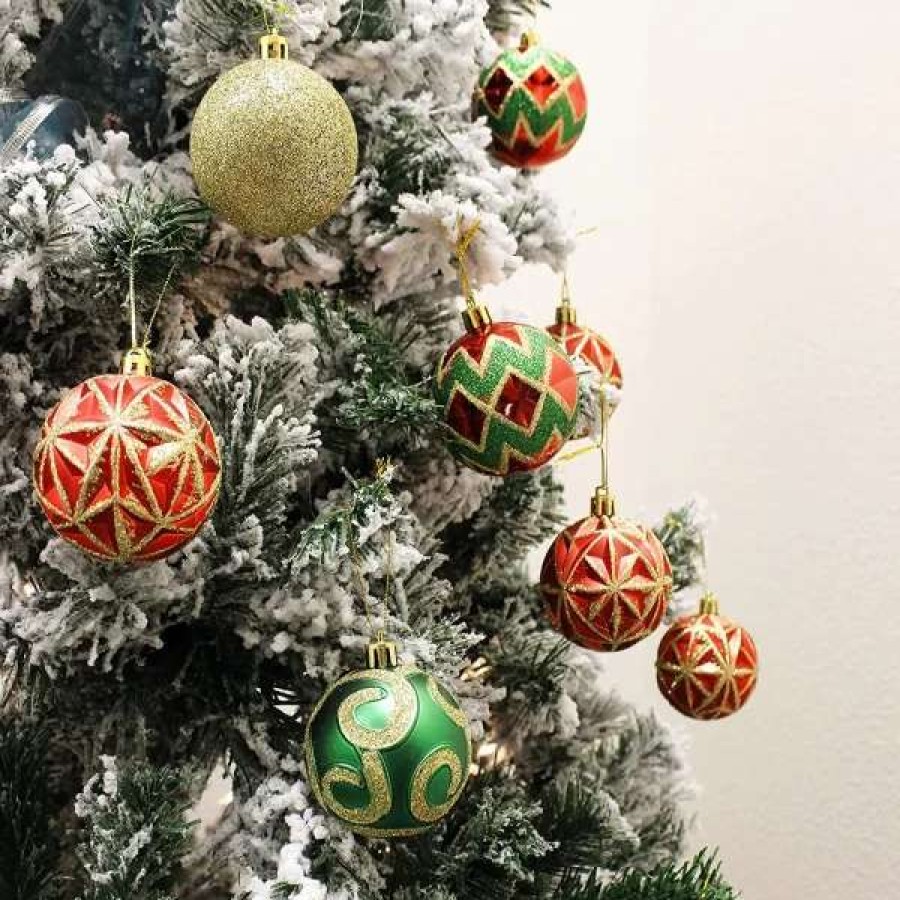 * Joiedomi 24Pcs Red Green And Gold Christmas Ball Ornaments | Christmas Ornaments