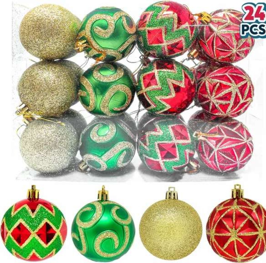 * Joiedomi 24Pcs Red Green And Gold Christmas Ball Ornaments | Christmas Ornaments