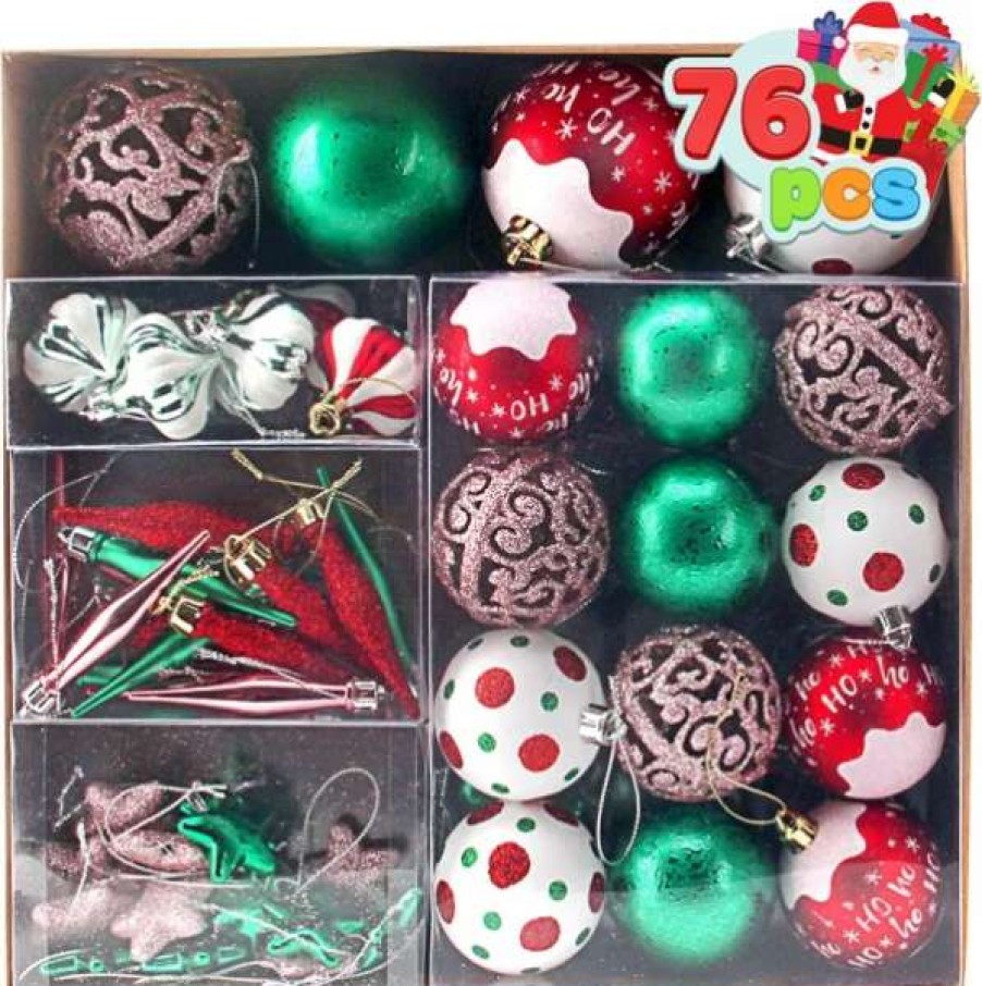 * Joiedomi 76Pcs Red And Green Christmas Ornaments | Christmas Ornaments