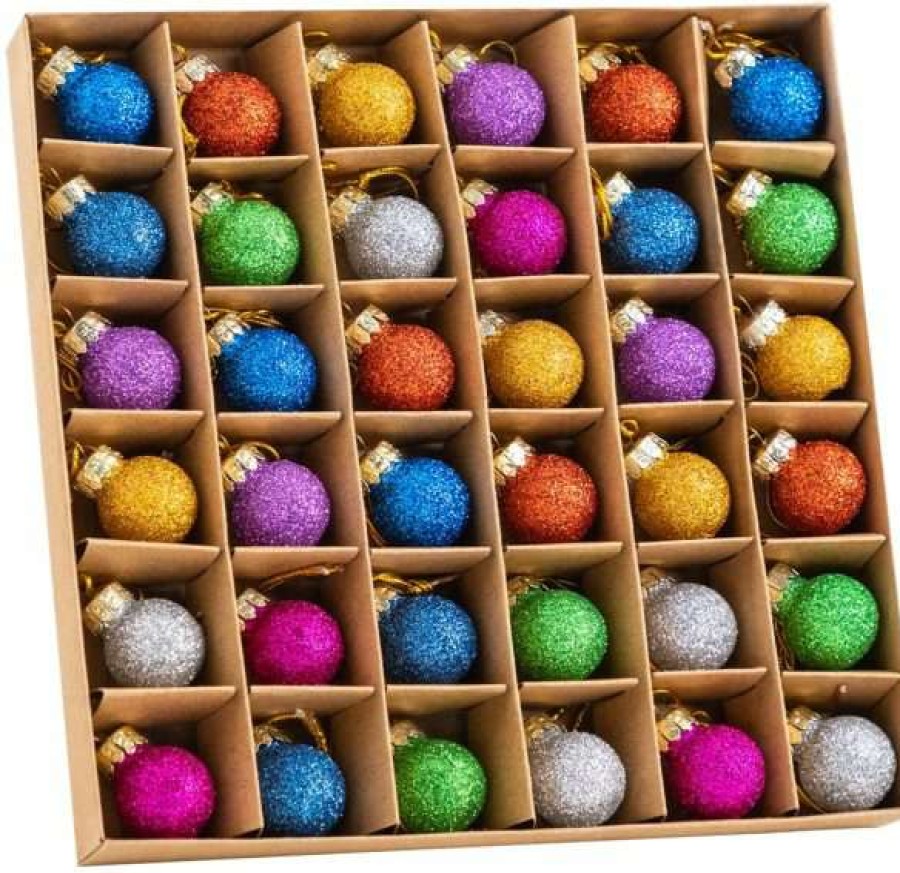 * Joiedomi 36Pcs Mini Glitter Christmas Ball Ornaments | Christmas Ornaments