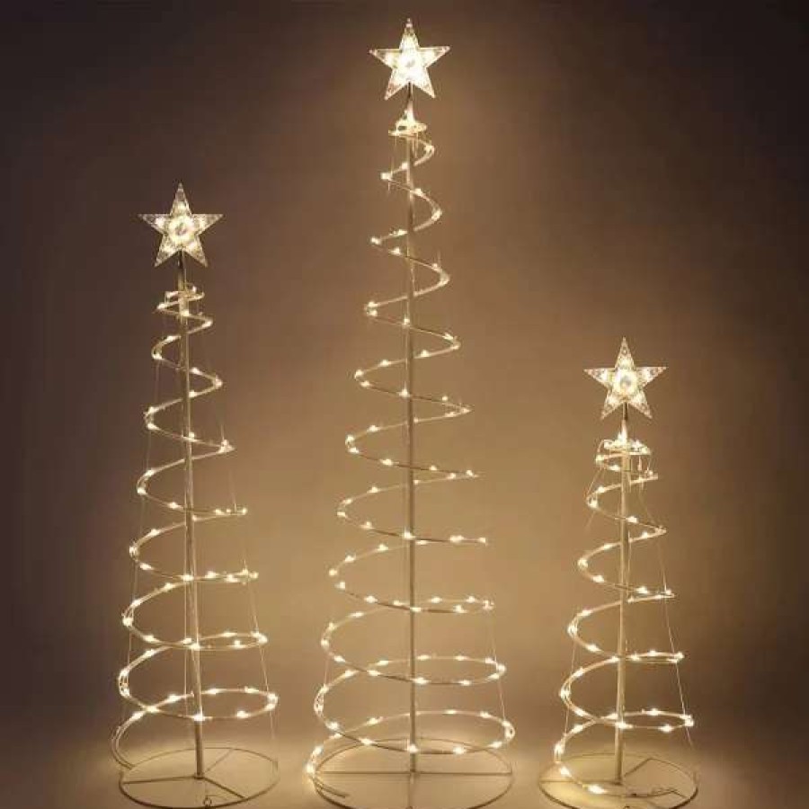 * Joiedomi 3Pcs Outdoor Spiral Christmas Tree Warm White Lights | Christmas Outdoor Decor