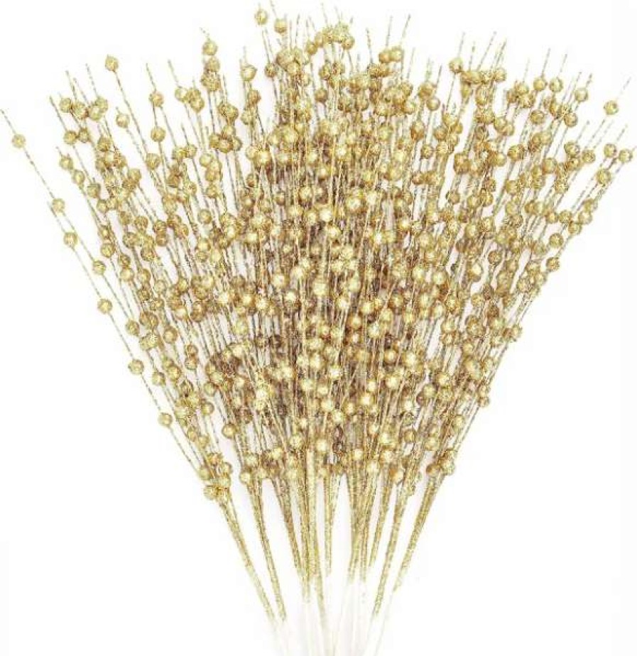 * Joiedomi 24Pcs Gold Christmas Tree Berry Stems 20In | Christmas Ornaments