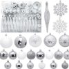 * Joiedomi 133Pcs White And Silver Christmas Tree Ornaments | Christmas Ornaments