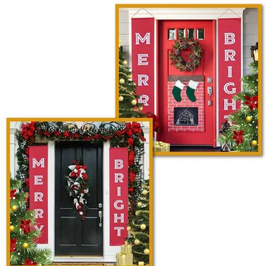 * Joyin Merry And Bright Christmas Door Banners | Christmas Indoor Decor