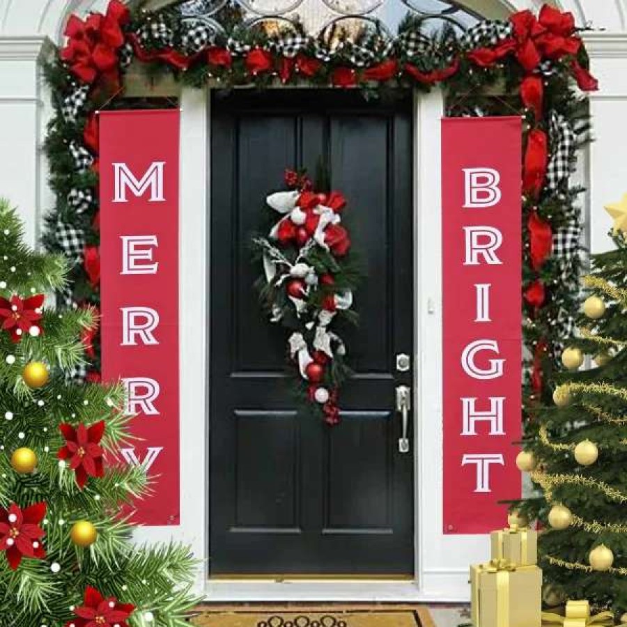 * Joyin Merry And Bright Christmas Door Banners | Christmas Indoor Decor