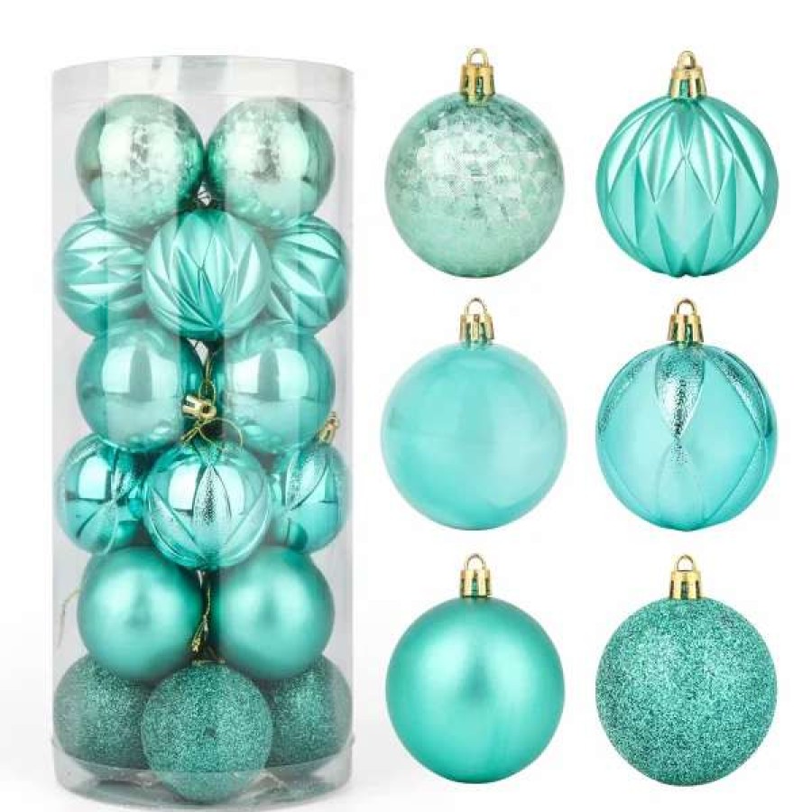 * Joiedomi 24Pcs Baby Blue Christmas Shatterproof Ornaments 2.36In | Christmas Ornaments