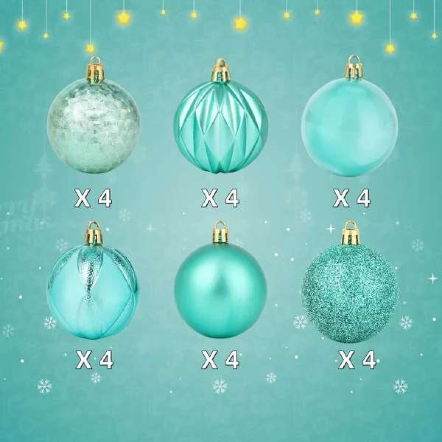 * Joiedomi 24Pcs Baby Blue Christmas Shatterproof Ornaments 2.36In | Christmas Ornaments