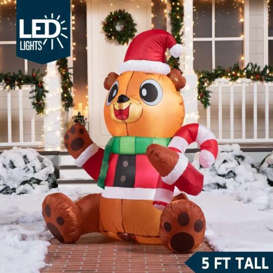 * Joiedomi 5Ft Led Christmas Inflatable Teddy Bear | Christmas Inflatables