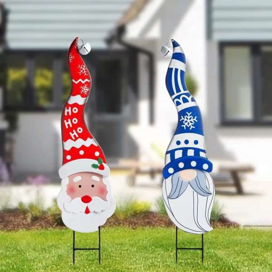 * Joyin Snowman And Santa Christmas Yard Signs | Christmas Outdoor Decor