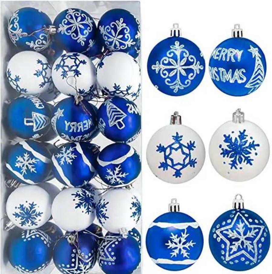 * Joiedomi 36Pcs Deluxe Christmas Ball Ornaments 2.36In Blue & White | Christmas Ornaments