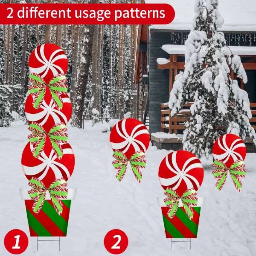 * Joyin 2Pcs Outdoor Christmas Yard Signs With Stakes | Christmas Outdoor Decor