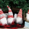 * Joyin 4Pcs Red And Grey Plush Swedish Santa | Christmas Indoor Decor