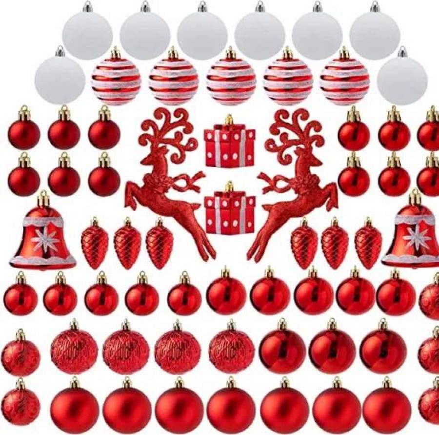 * Joiedomi 66Pcs Red And White Christmas Ornaments | Christmas Ornaments