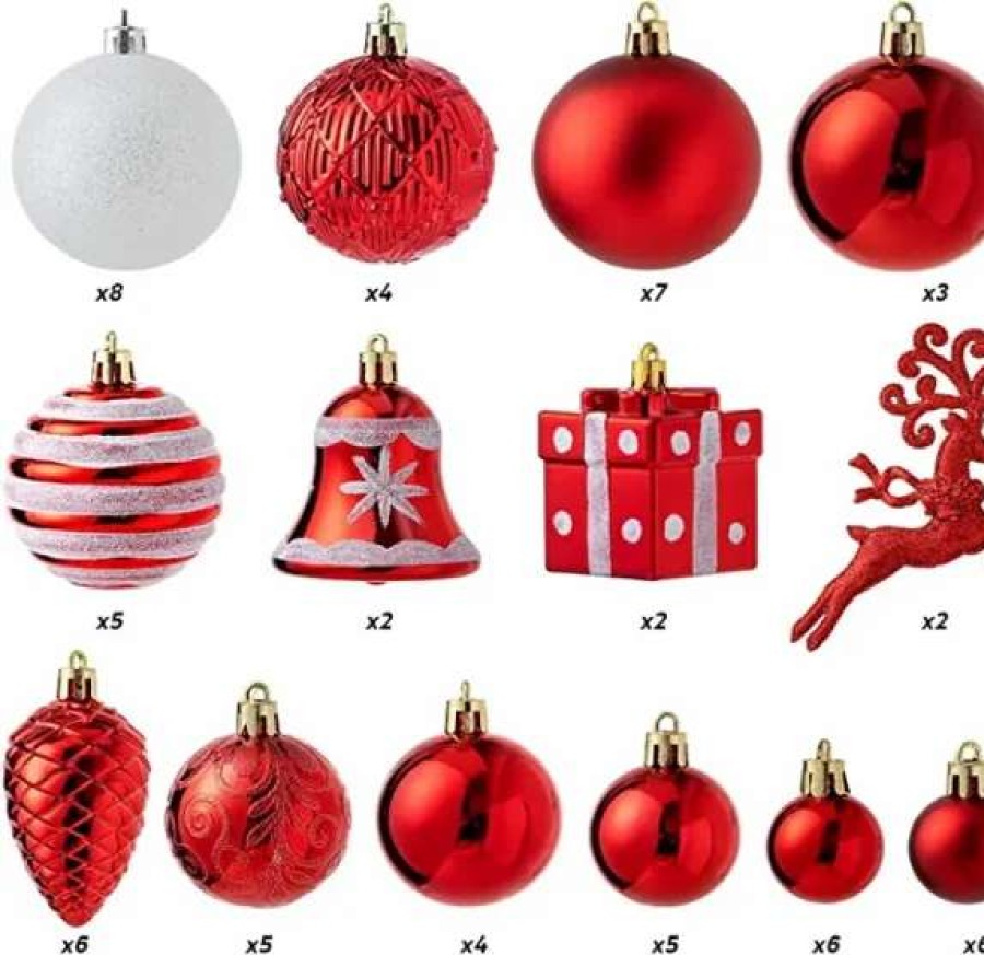 * Joiedomi 66Pcs Red And White Christmas Ornaments | Christmas Ornaments