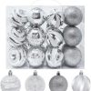 * Joiedomi 24Pcs Silver And White Christmas Ball Ornaments | Christmas Ornaments