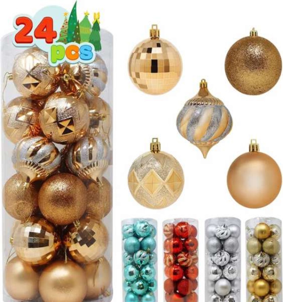 * Joiedomi 24Pcs Champagne Christmas Ball Ornaments | Christmas Ornaments