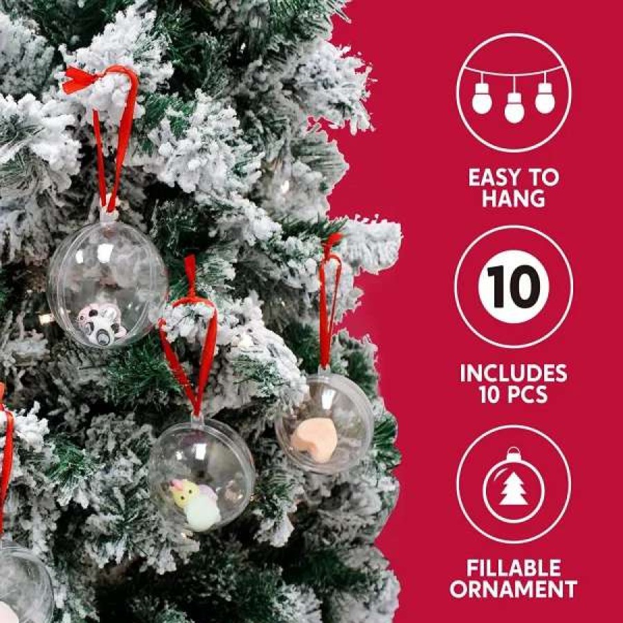 * Joiedomi 10Pcs Clear Christmas Ball Ornaments 3.94In | Christmas Ornaments