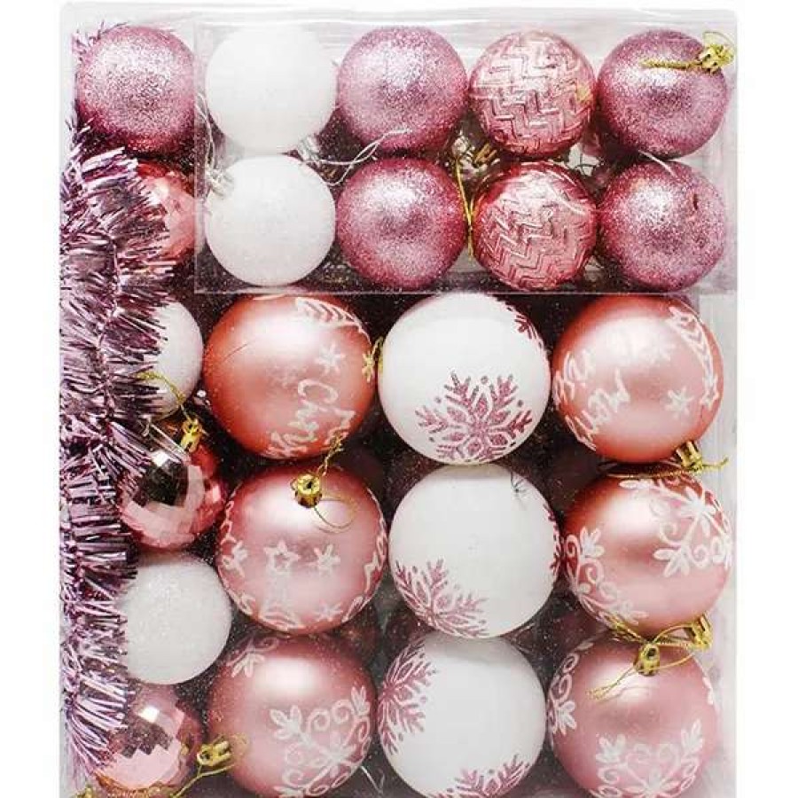 * Joiedomi 112Pcs Rose Gold And White Christmas Ball Ornaments | Christmas Ornaments